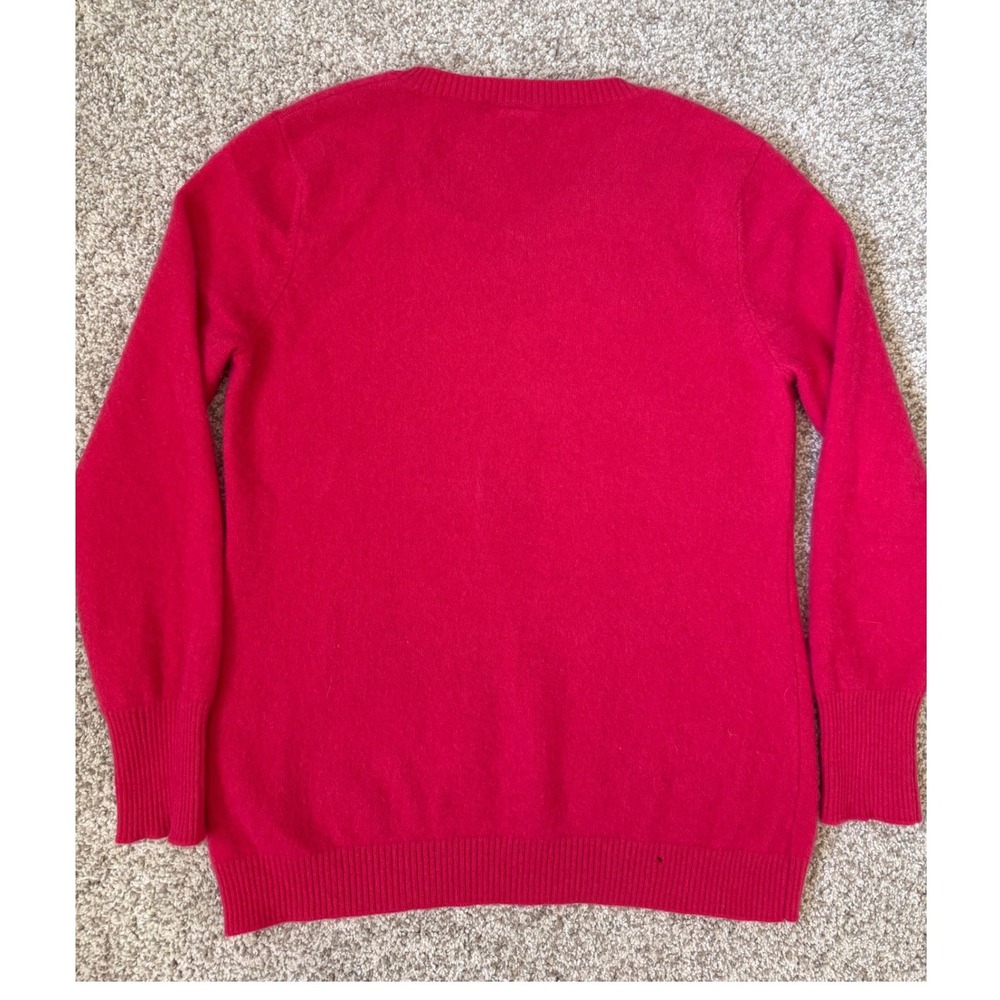 Enzo Mantovani Magenta 100% Cashmere Quiet Luxury V-Neck Sweater XL Fits Medium - Picture 2 of 6